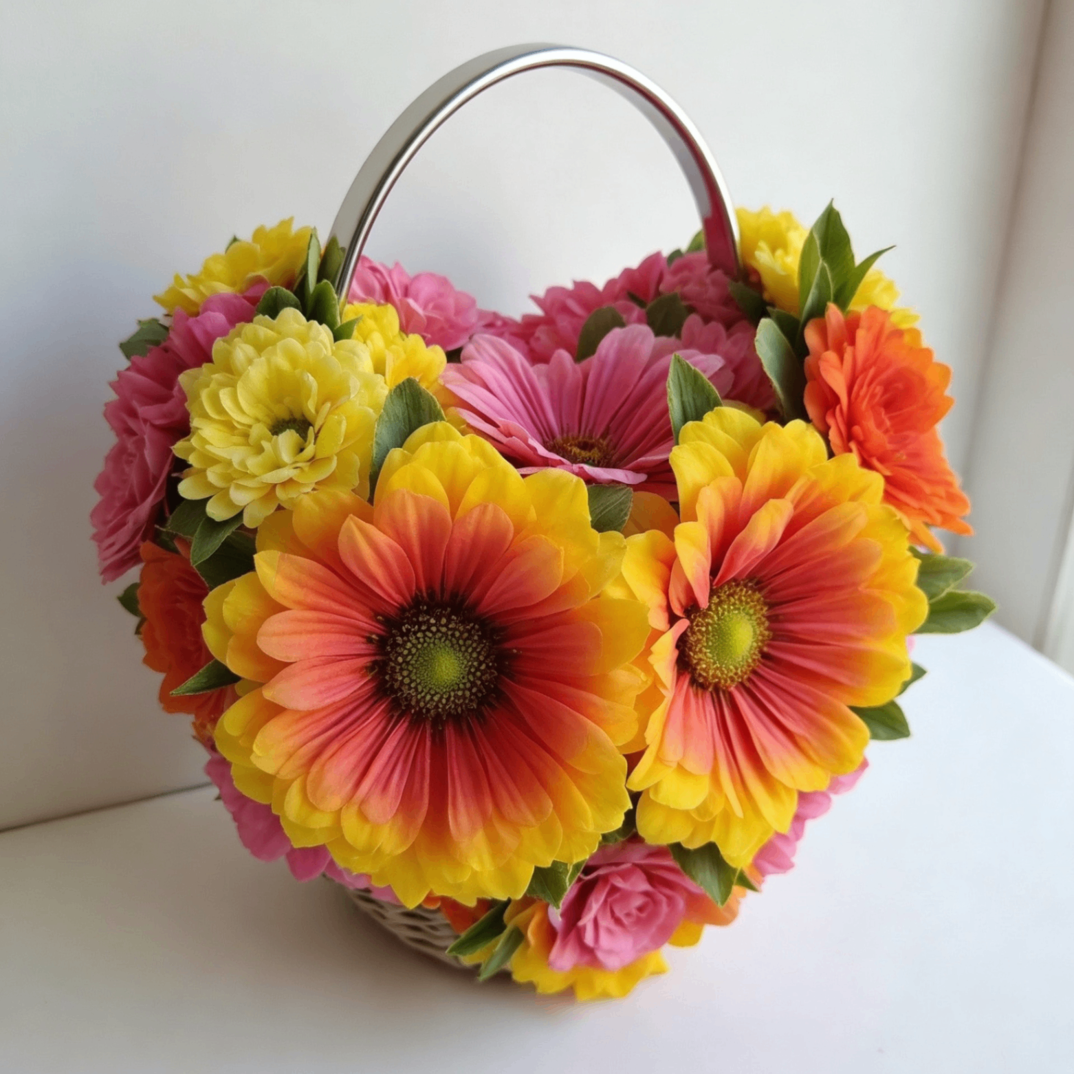 Panier floral coloré